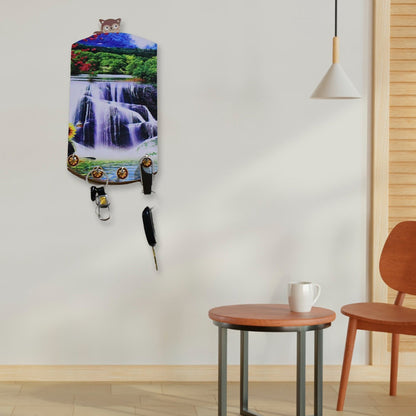 1583 Decorative Wooden Vertical Scenery With Hooks For Wall Hanging Wukusy