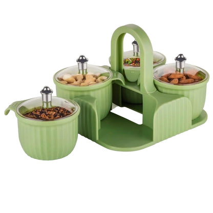 Multipurpose 4 pcs Storage Jar with Tray