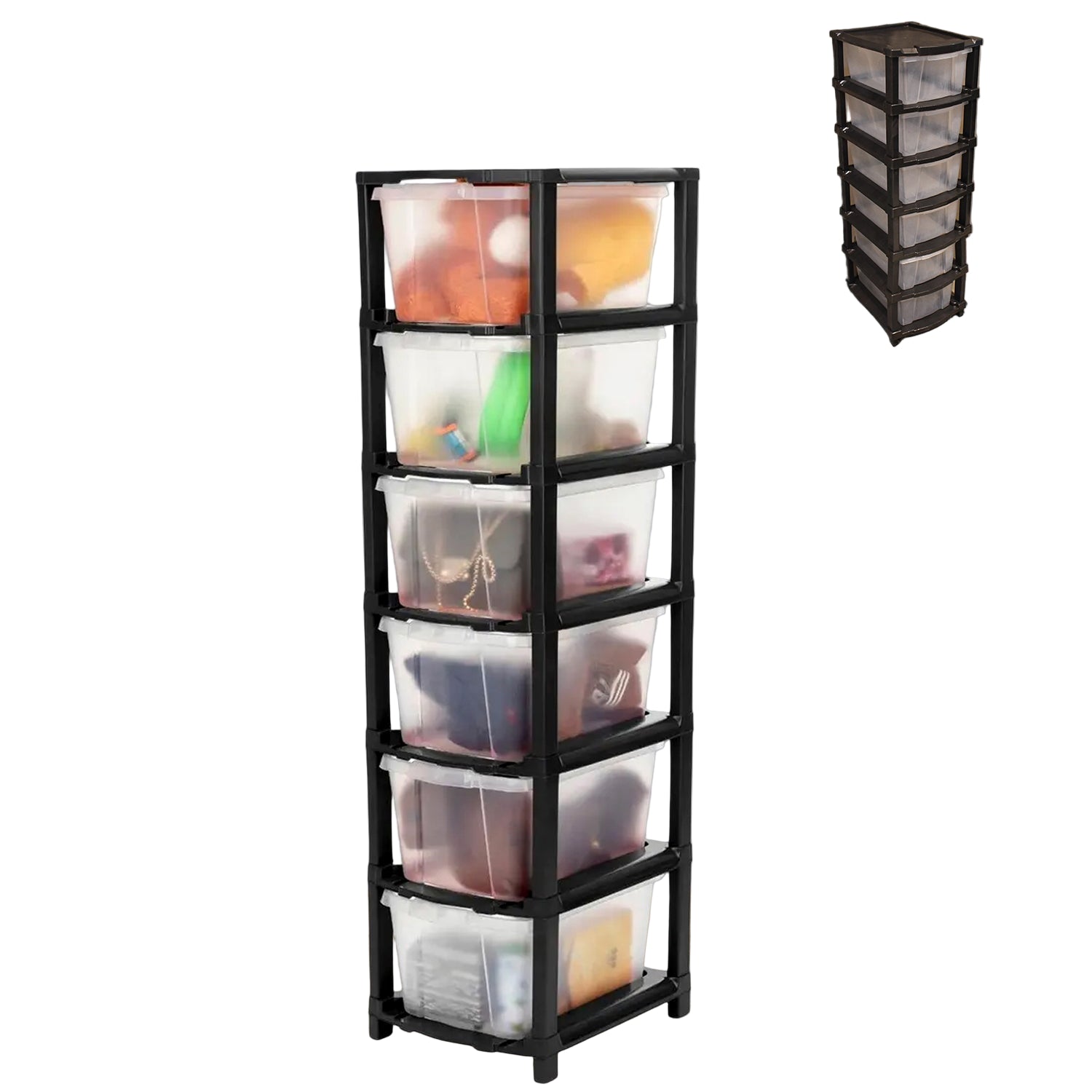 6-Layer Modular Plastic Drawer Storage Cabinet - BuyItOnline