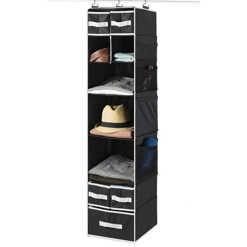 9 Shelf Hanging Closet Organizer With 5 Drawer Organizers Wukusy