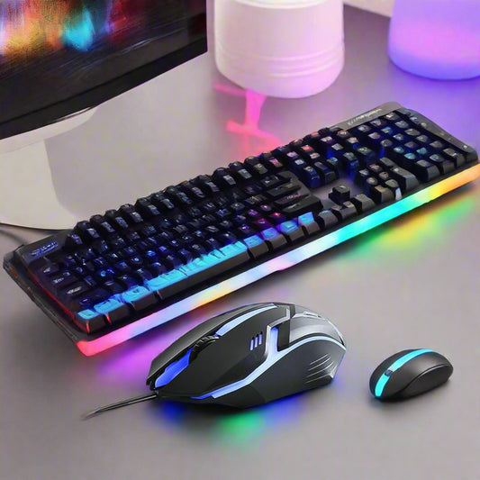 104 Key Colorful Lighting Keyboard Mouse Set (2 Pc Set)