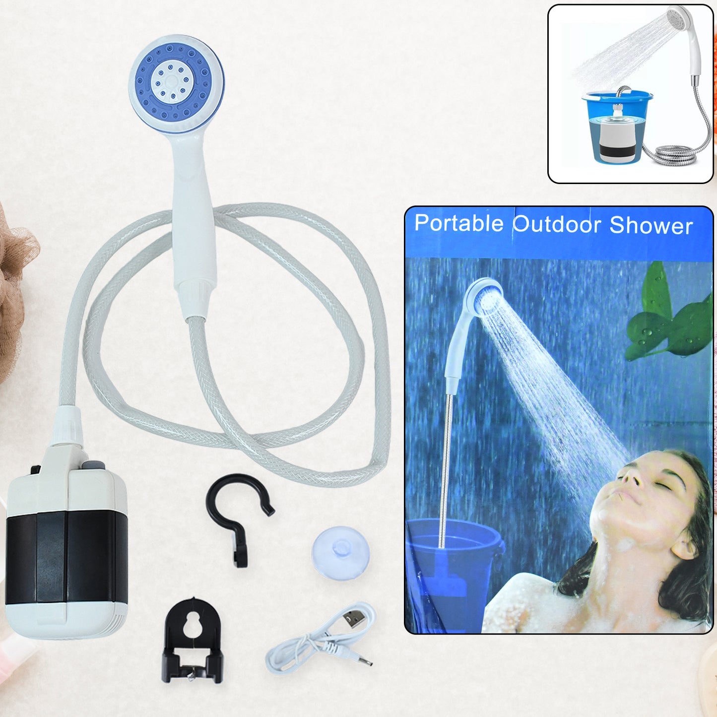 Portable Outdoor Shower Kit (1 Set) Wukusy