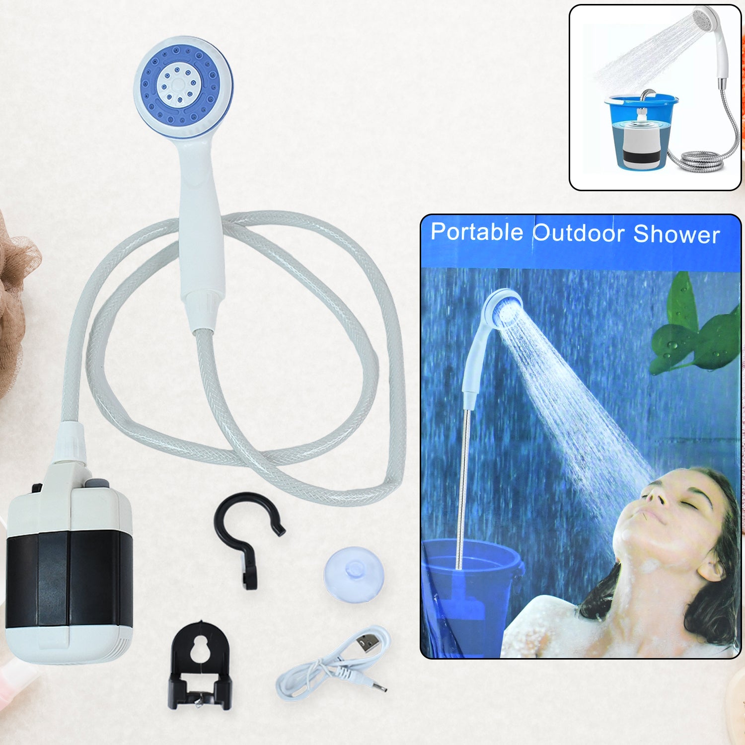 Portable Outdoor Shower Kit (1 Set) Wukusy