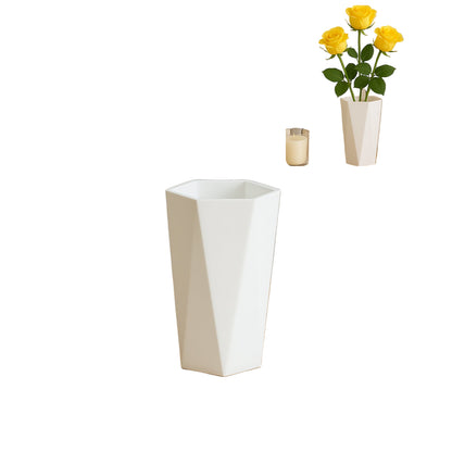Modern Geometric Hexagon Plastic Flower Vase (1 Pc) Wukusy