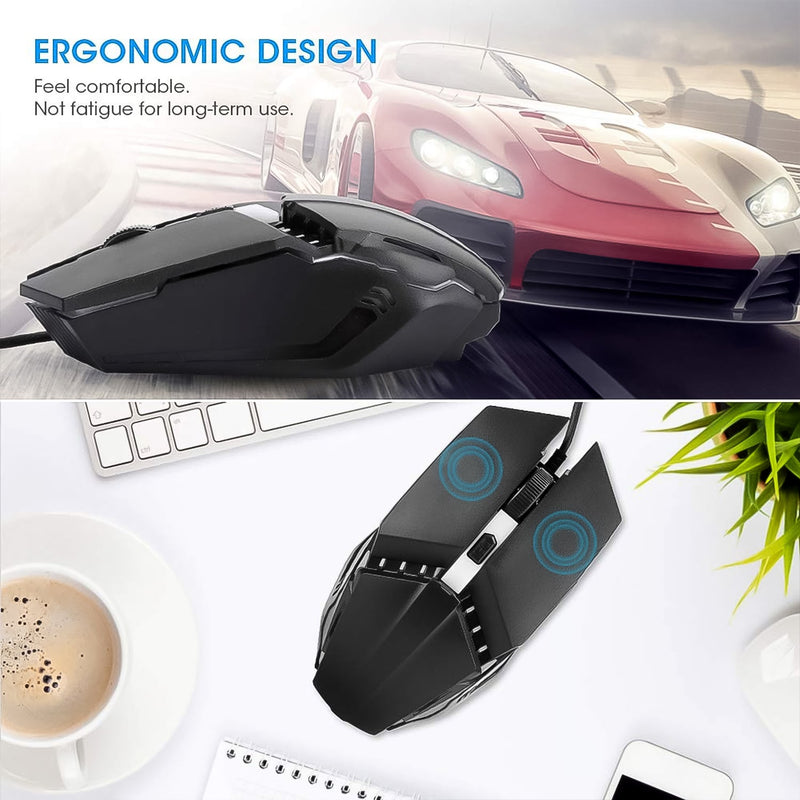 Wired Mouse Ergonomic Design Gaming Mouse Wukusy