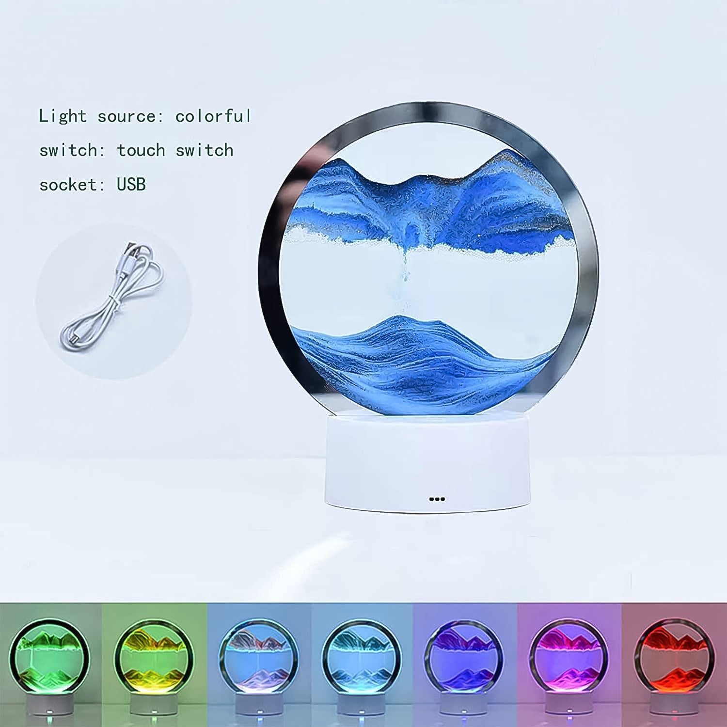 5 Color Light Moving Sand Art Picture (1 Pc) Wukusy