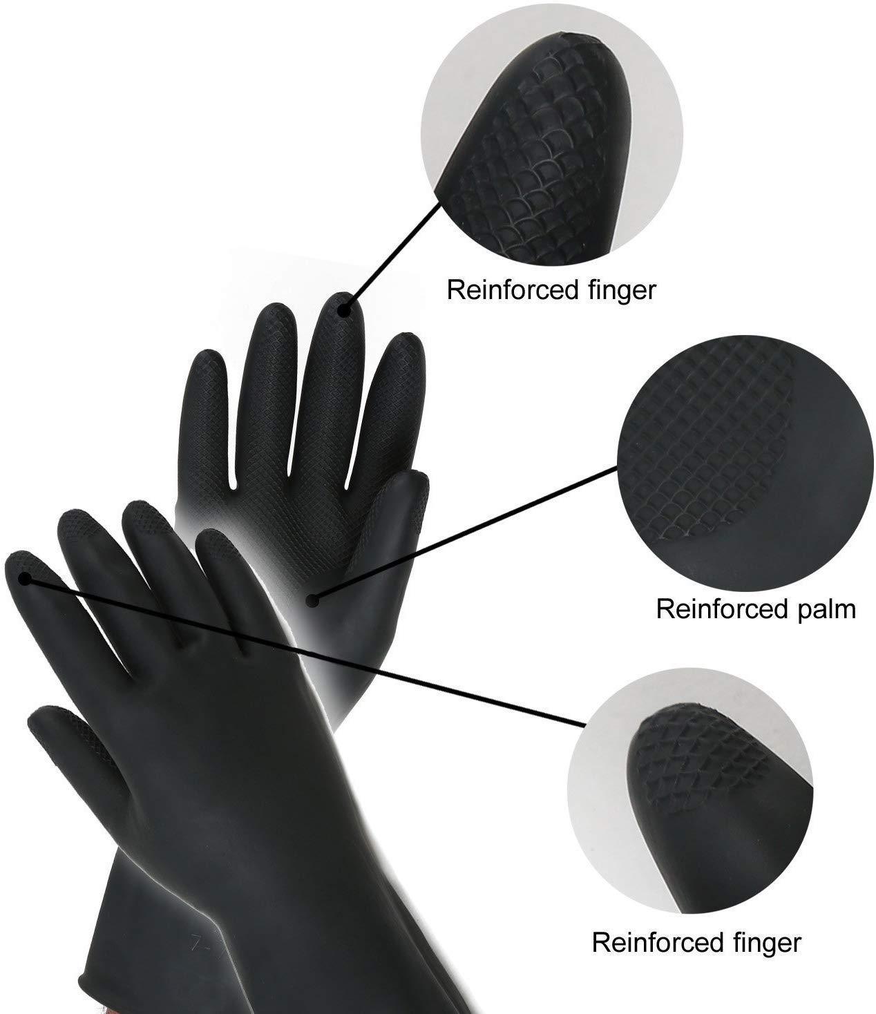 0673 Multipurpose Natural Gum Rubber Reusable Cleaning Gloves Wukusy