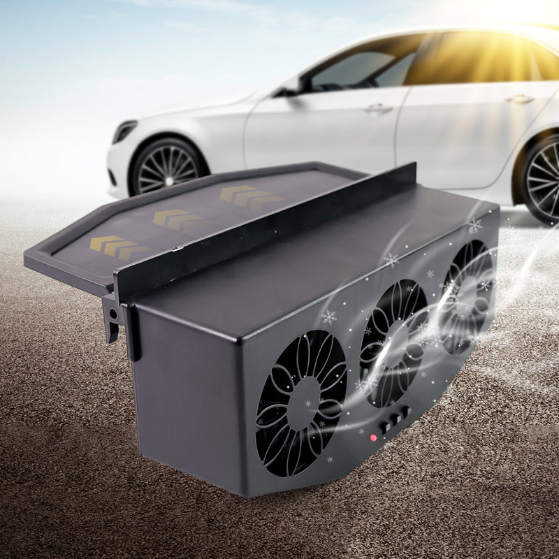 Triple Fan Solar Powered Car Exhaust Ventilation System Wukusy