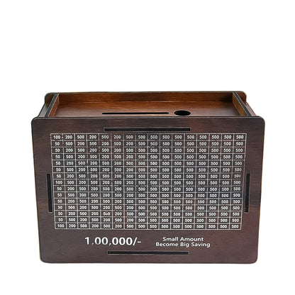 Wooden Money  Piggy Bank Money Box (1 Pc  4 Sketch Pen)