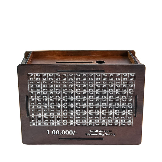 Wooden Money  Piggy Bank Money Box (1 Pc  4 Sketch Pen)