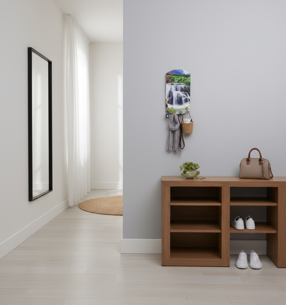 Decorative Wooden Vertical Scenery with Hooks Wukusy