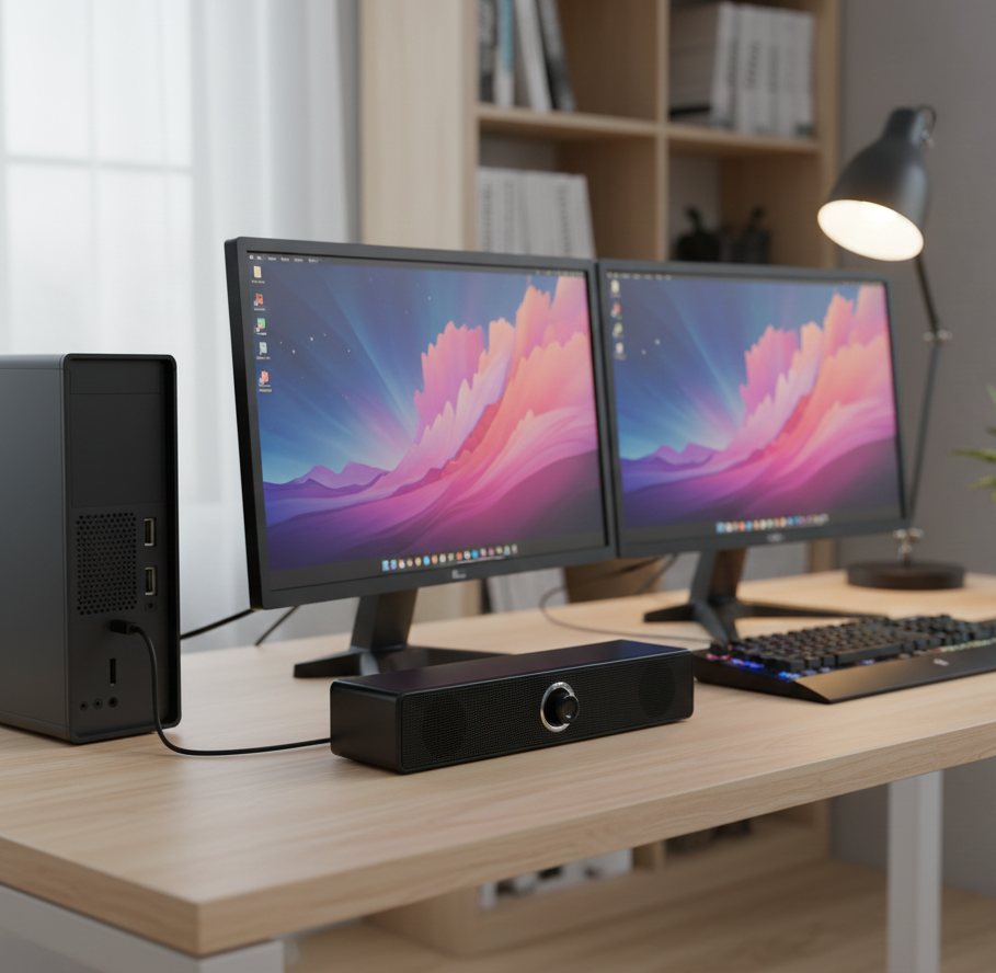 Desktop Computer Speaker Wired Plug And Play Usb Powered Speaker (1 Pc)
