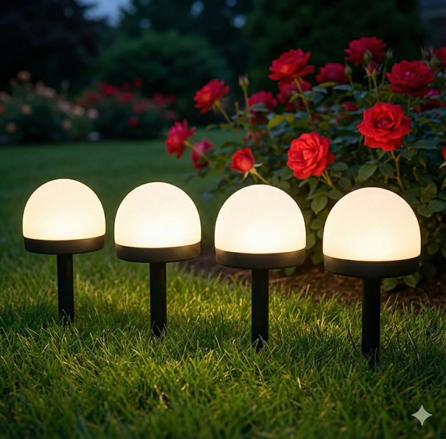 Dome Solar Garden Light Set (4 Pc) Wukusy
