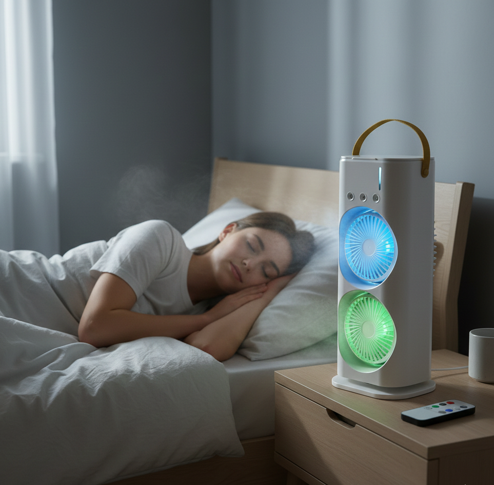 Double-Head Cooler Fan (1 Pc + Remote)