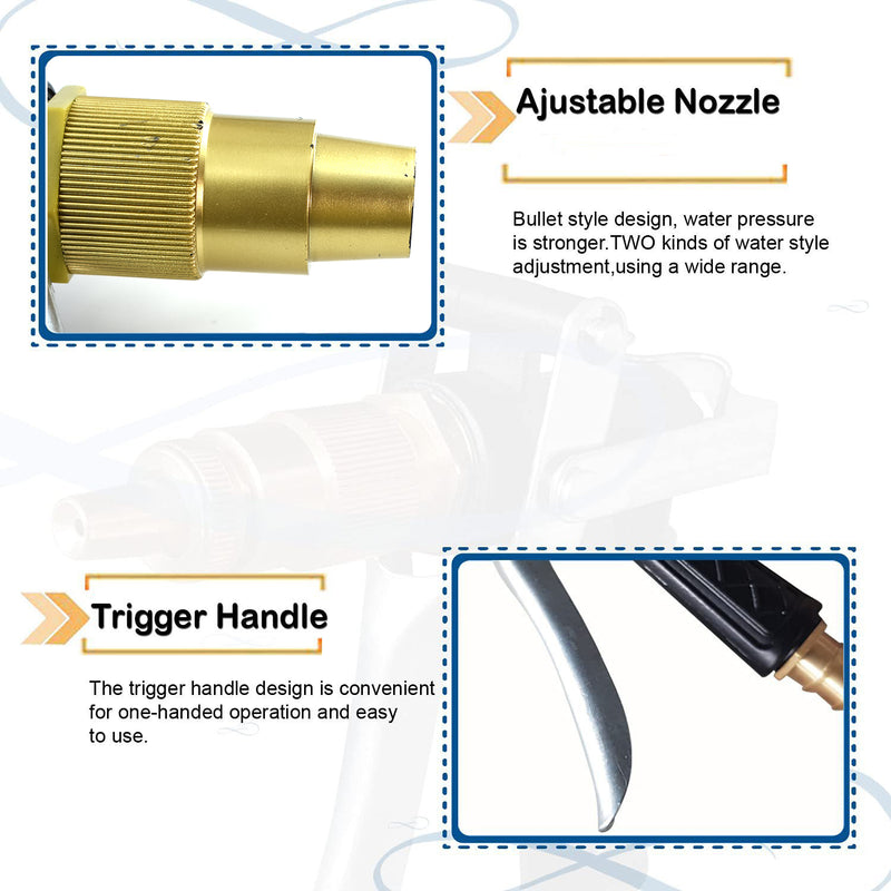Durable Gold-Plated Metal Trigger Hose Nozzle - BuyItOnline