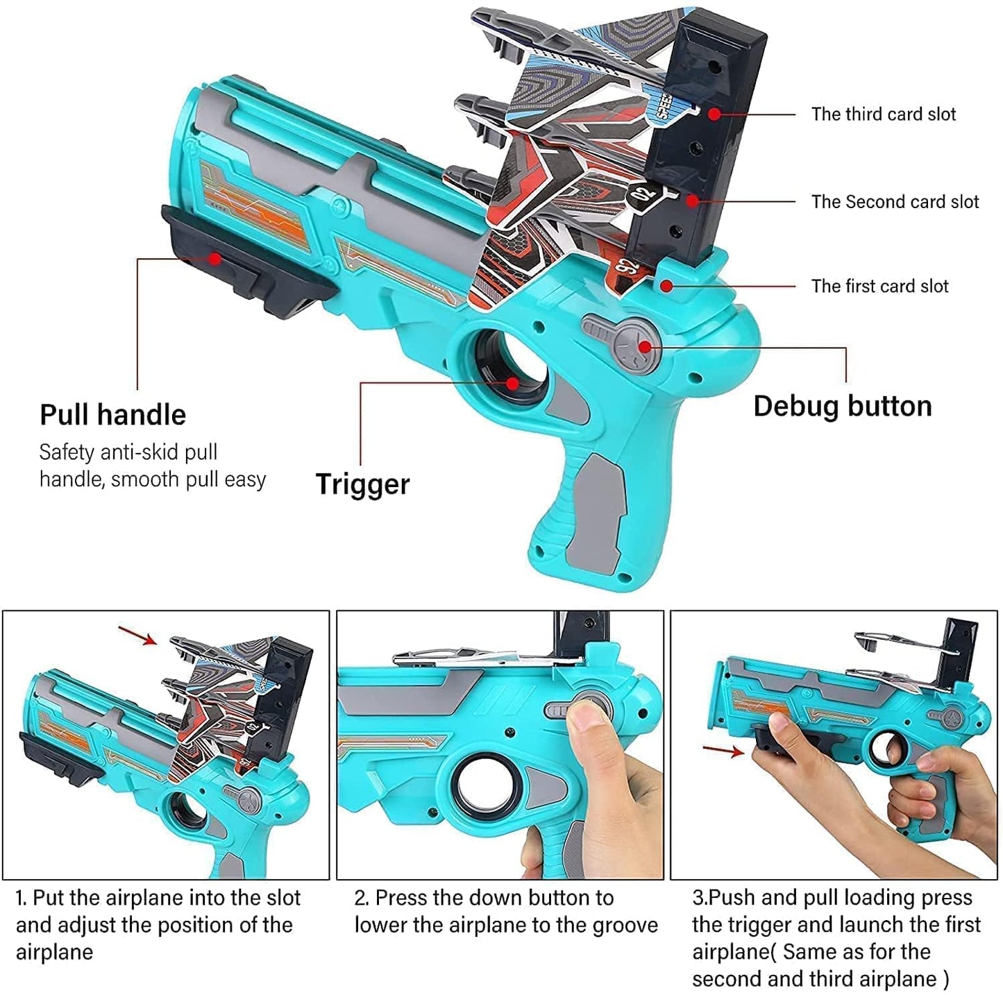 Airplane Launcher Gun With Foam Glider Planes