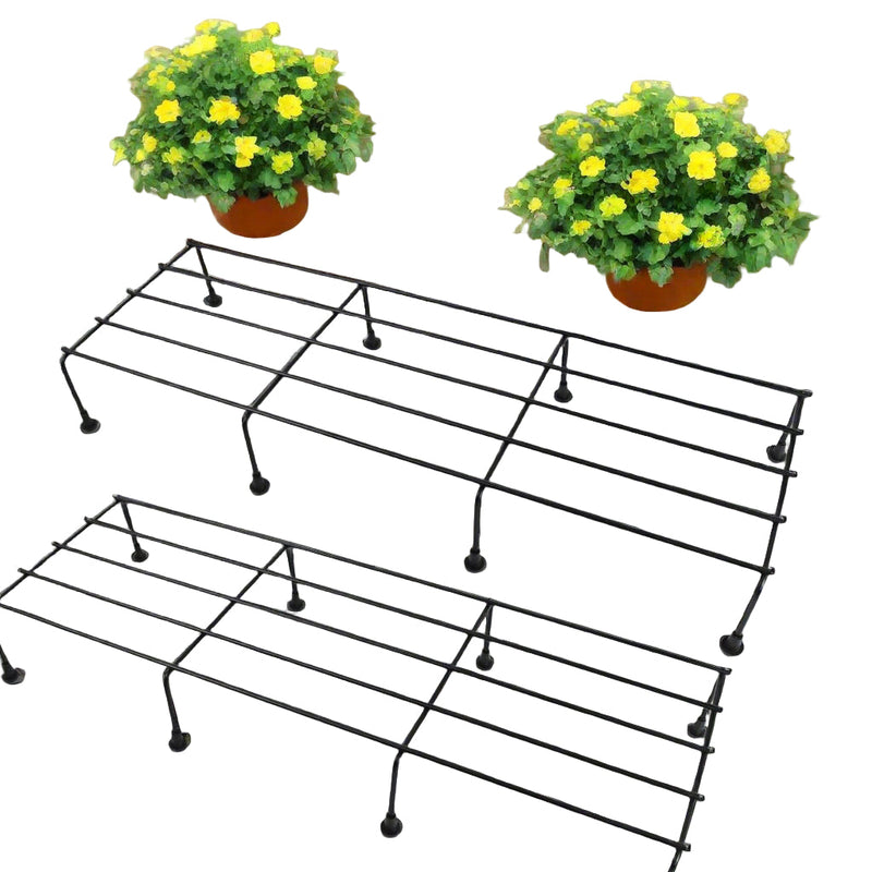 Metal Rectangle Flower Plant Stand For Balcony (6020 Cm,  2 Pc Set) Wukusy