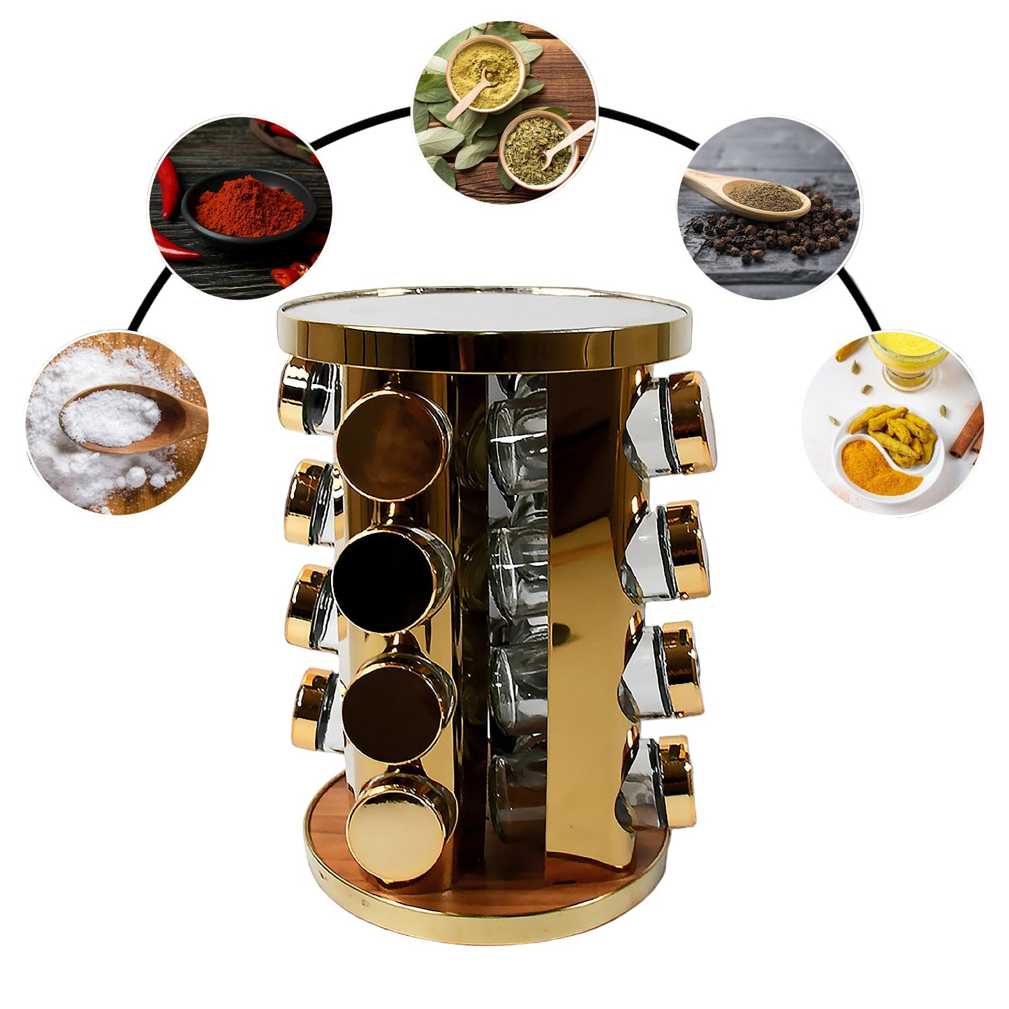 LED Rotating Spice Rack Organizer - BuyItOnline