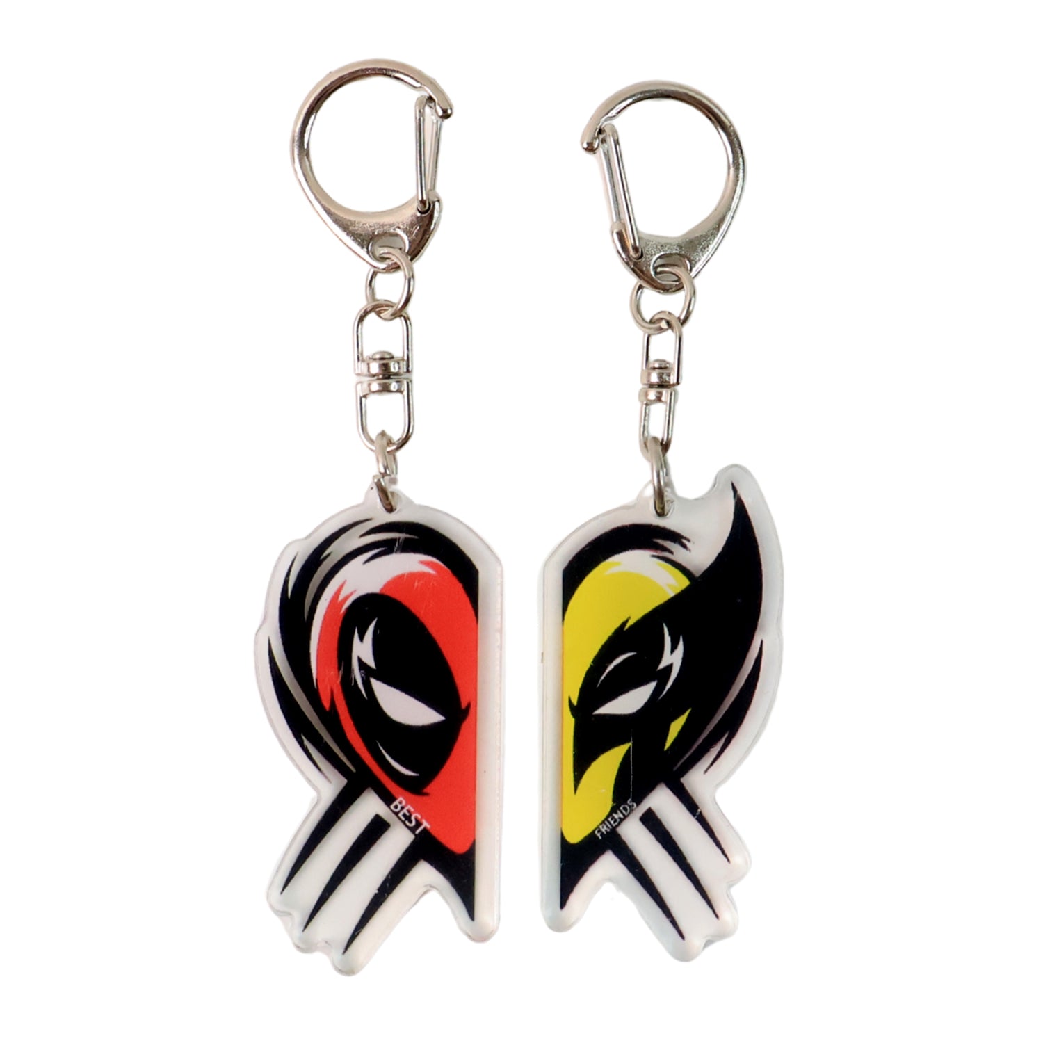 2-in-1 Acrylic Best Friends Matching Breakable Keychain Set.