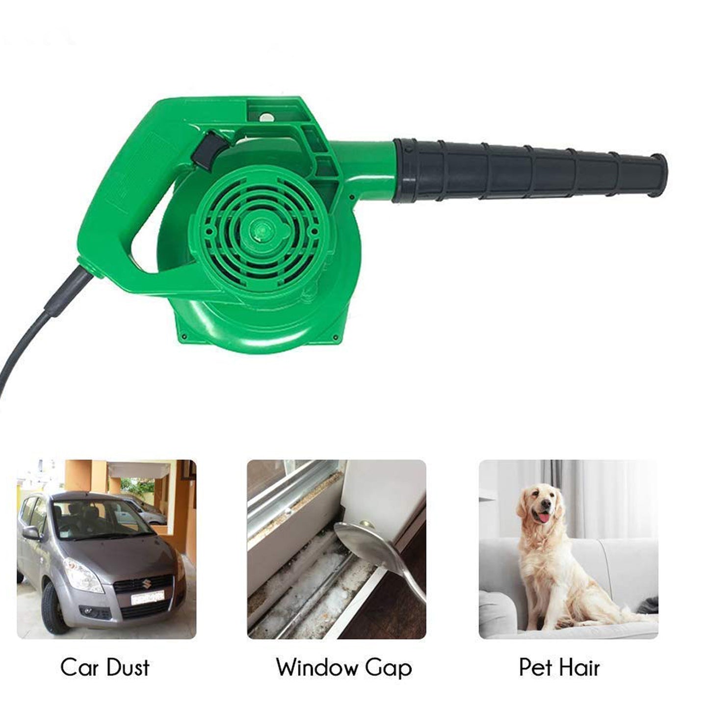 3158 650v Blower Portable Rifel Range Heavy Duty Air Blower Electric Air Blower For Homeofficecarpccomputer Dustgaragepatiogarden Leaftrash Cleaning  (350w 2.3 M3min 13000 Rpm Green) Wukusy