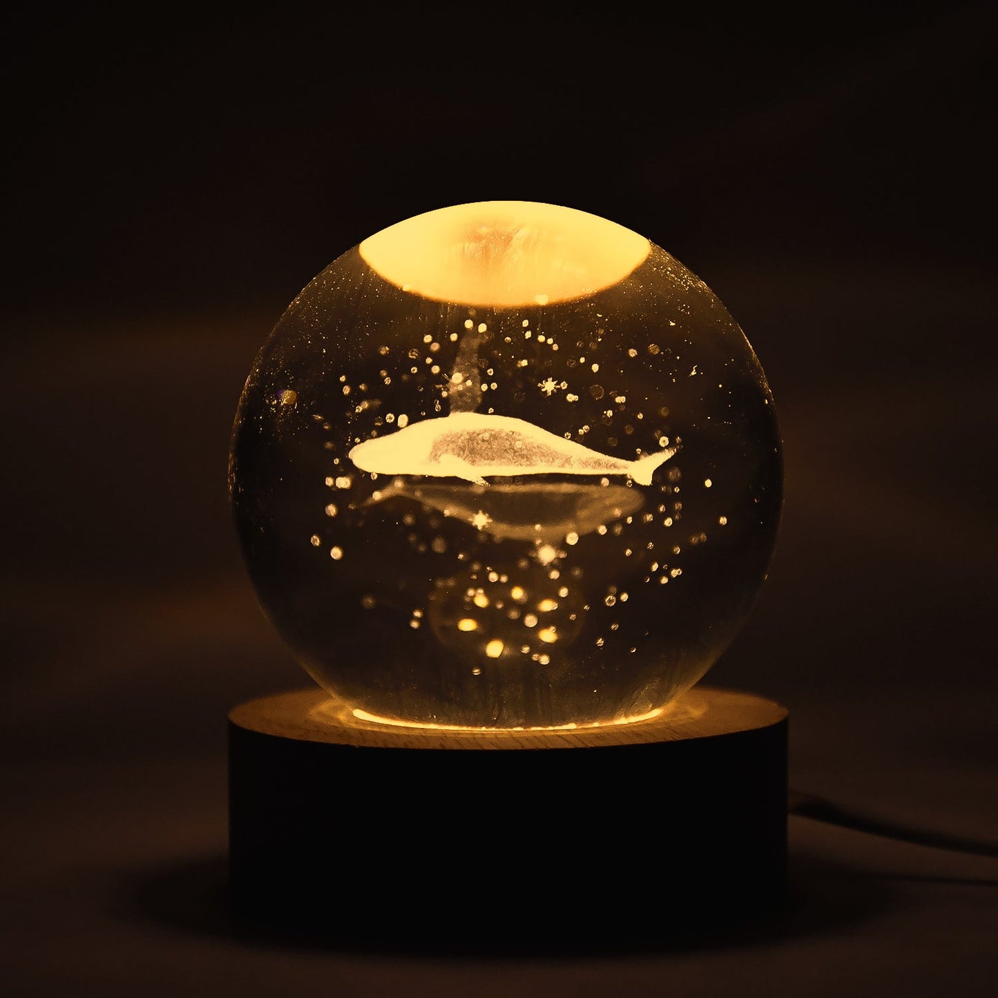 Fish 3d Crystal Ball Lamps With Base (1 Pc) Wukusy