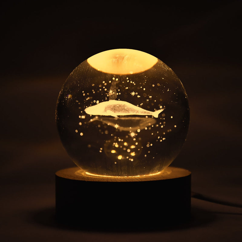 Fish 3d Crystal Ball Lamps With Base (1 Pc) Wukusy