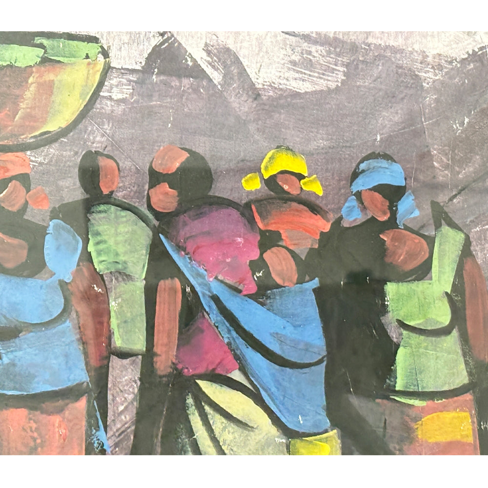 Original Figurative Village Life Painting | Handcrafted Acrylic Artwork | Modern Art | TEA Exclusive Art