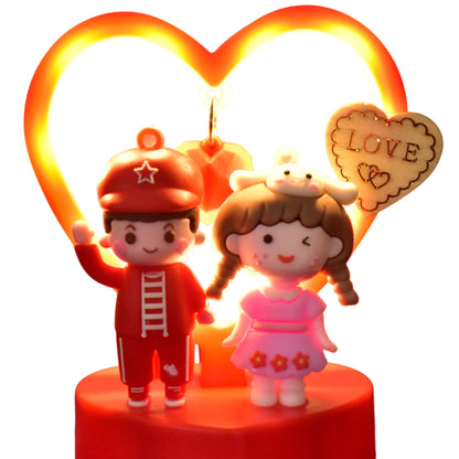 Romantic Couple Love Showpiece with Heart Frame.