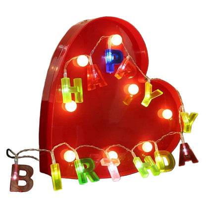 Happy Birthday LED Letter String Lights.