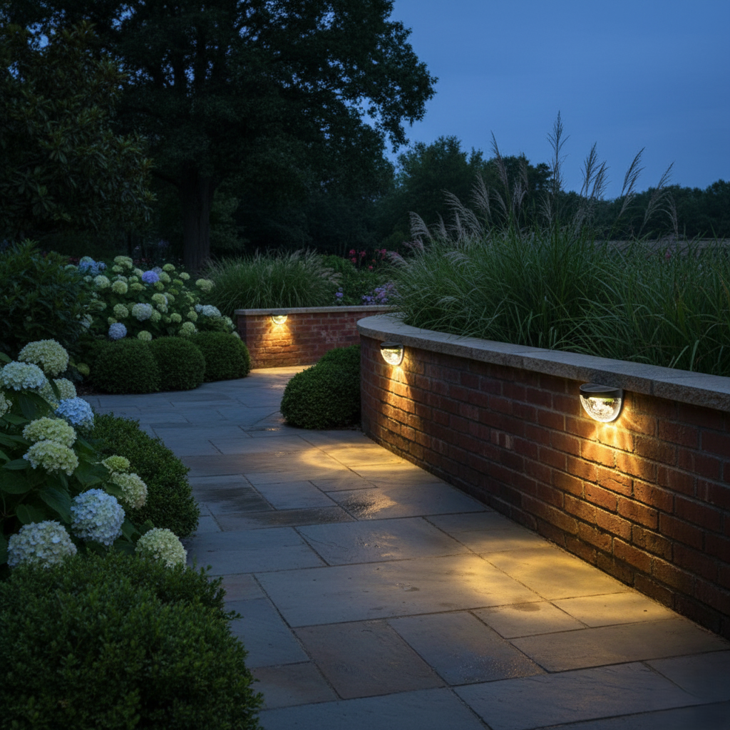 6-LED Solar Wall Lights with Honeycomb Shade