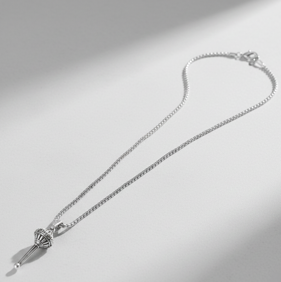 Silver Chain With Gada Pendant