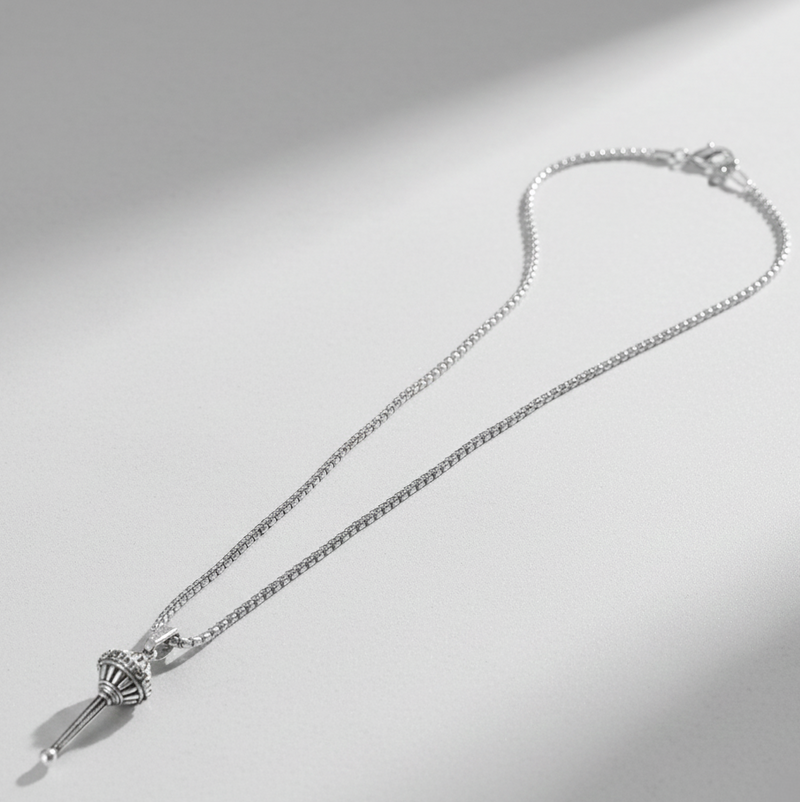 Silver Chain With Gada Pendant