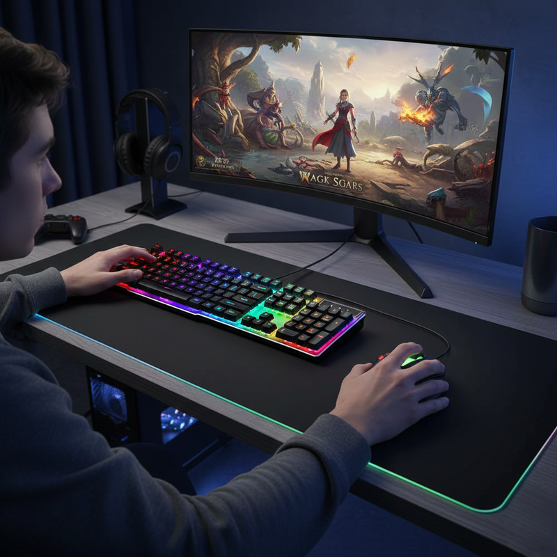 Wired RGB Keyboard Mouse Set - 104 keys