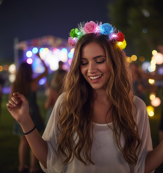 Led Flower Crown Headband  Multicolor Light-up (1 Pc)