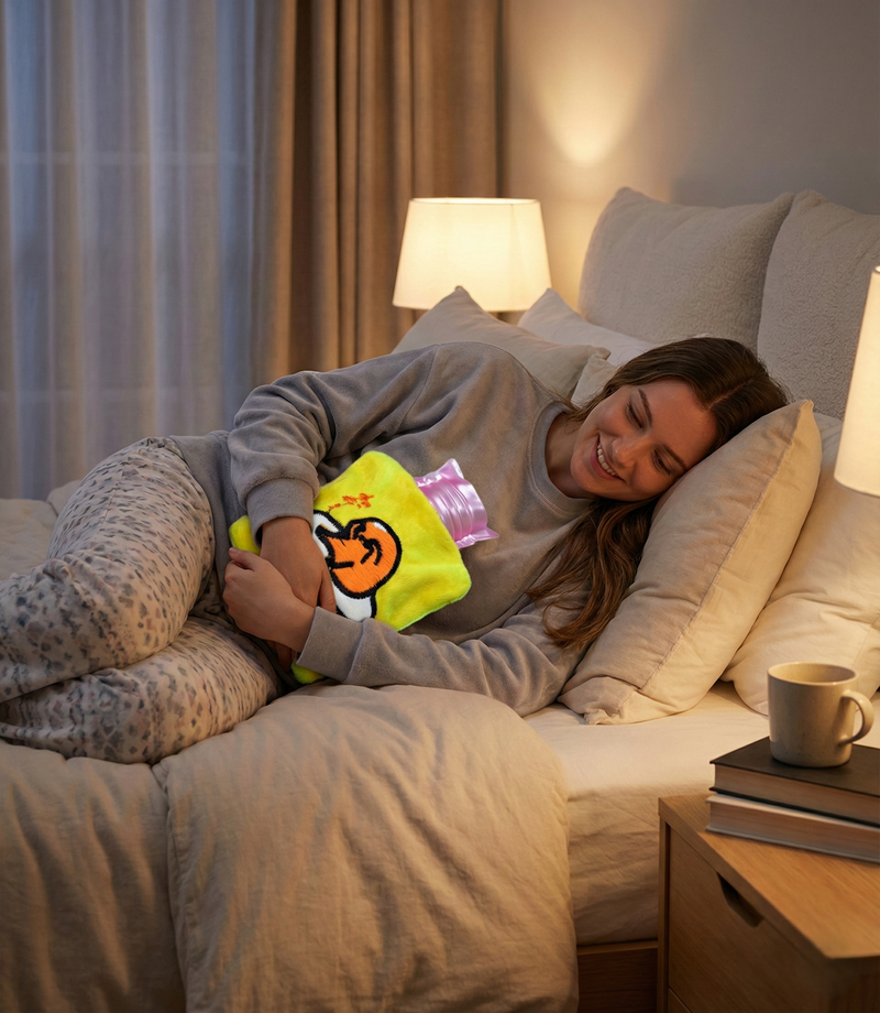 Small Hot Water Bag with Cute Duck Cover