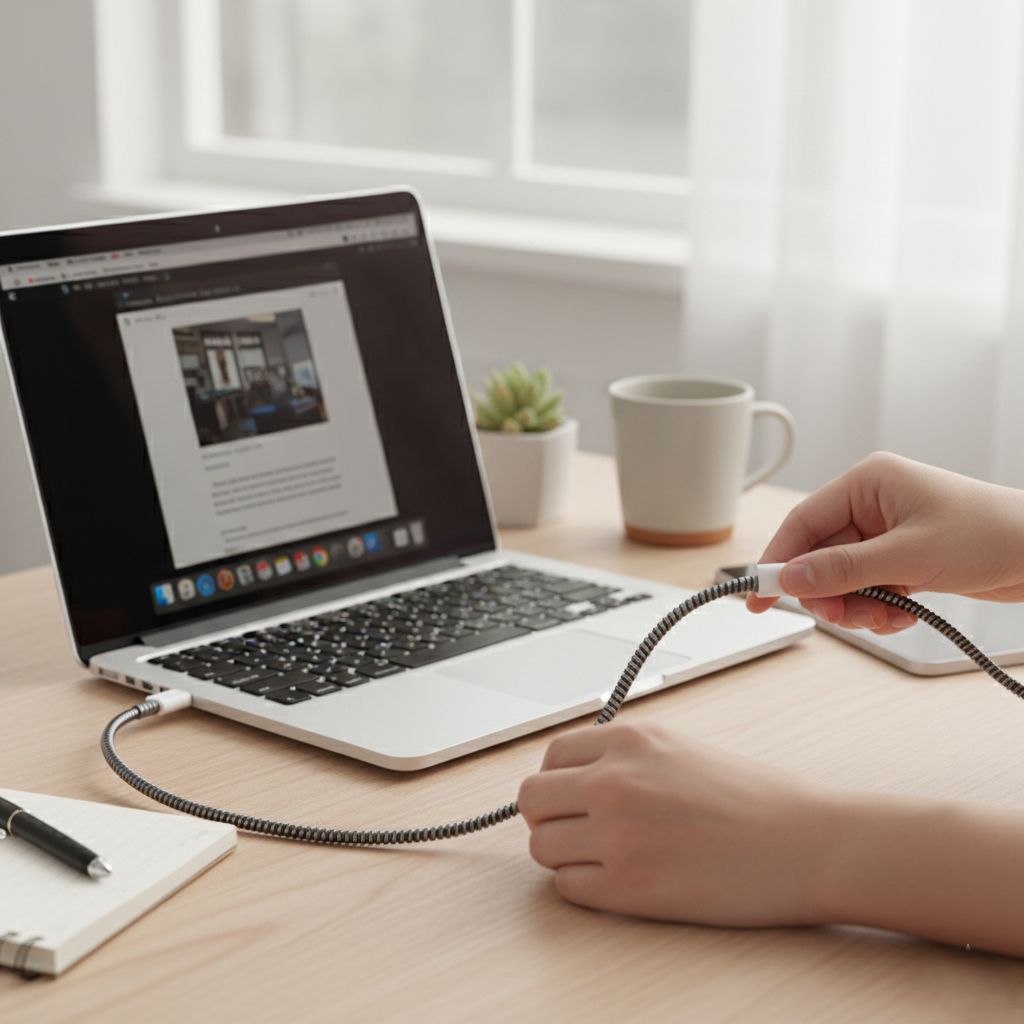 Spiral Wire Protector - Metallic Cable Sleeve for Mac Charger