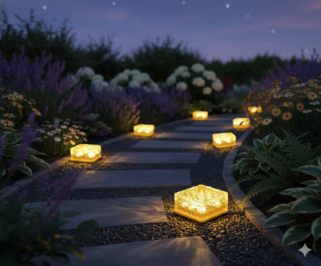 Solar Ice Cube Garden Light