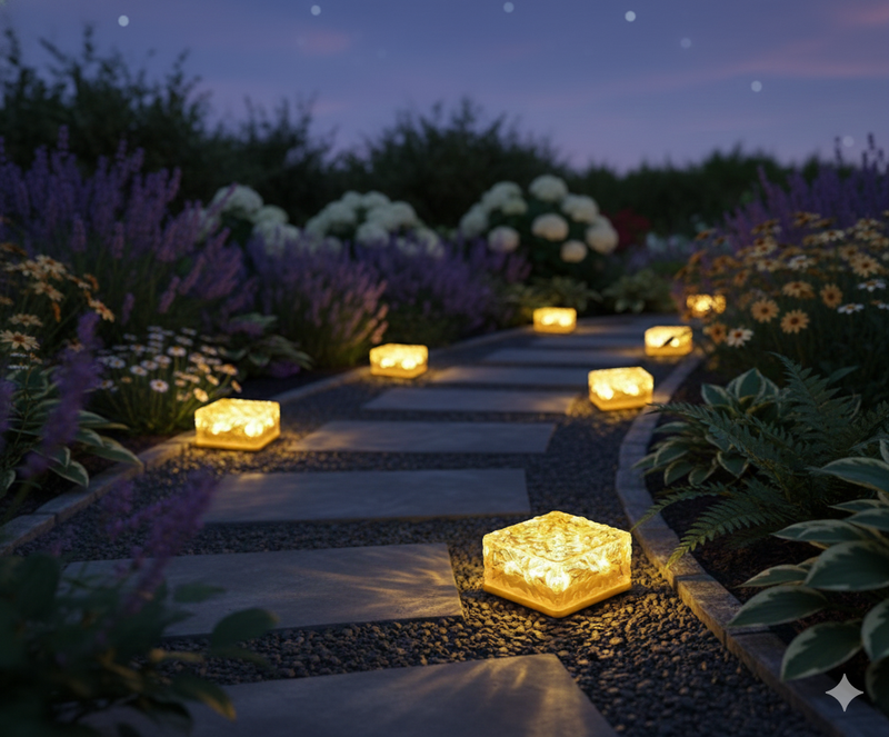 Solar Ice Cube Garden Light