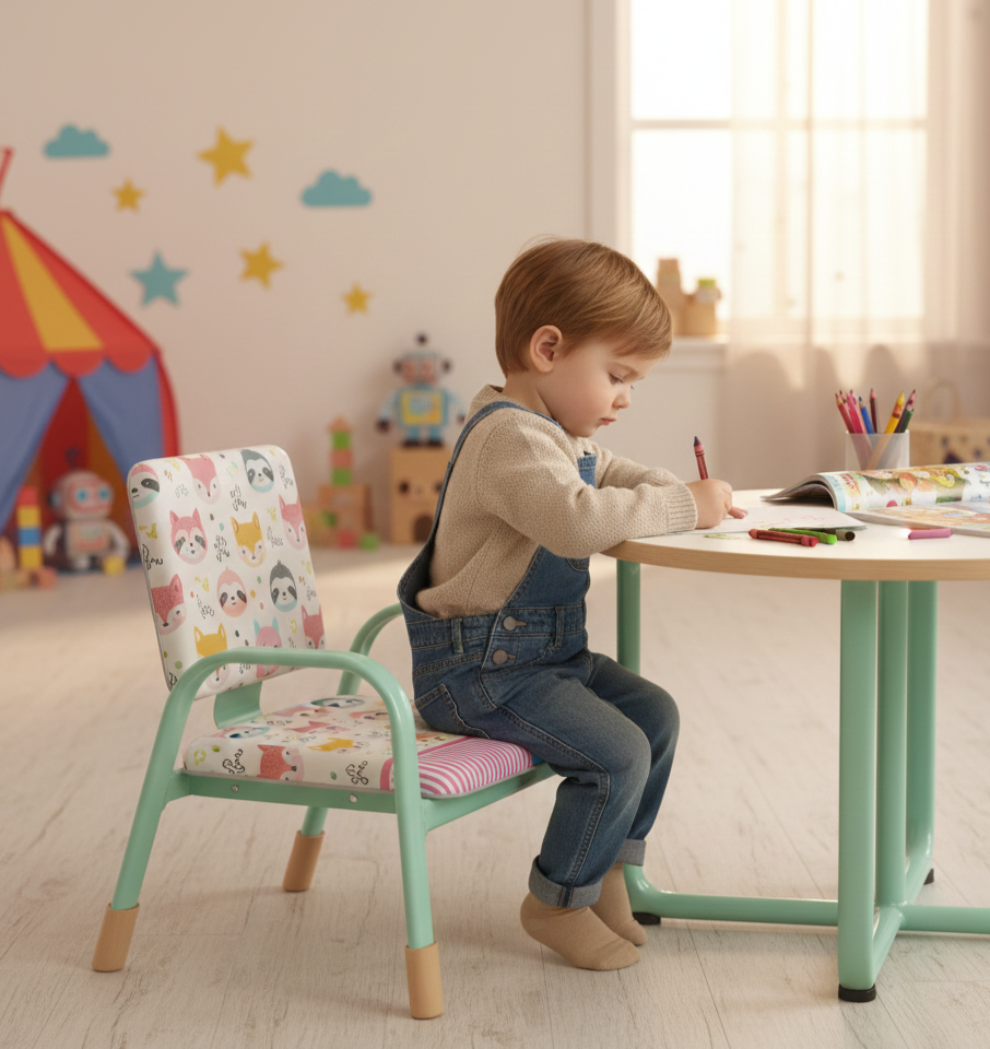 Millennial Cushioned Metal Kids Chair
