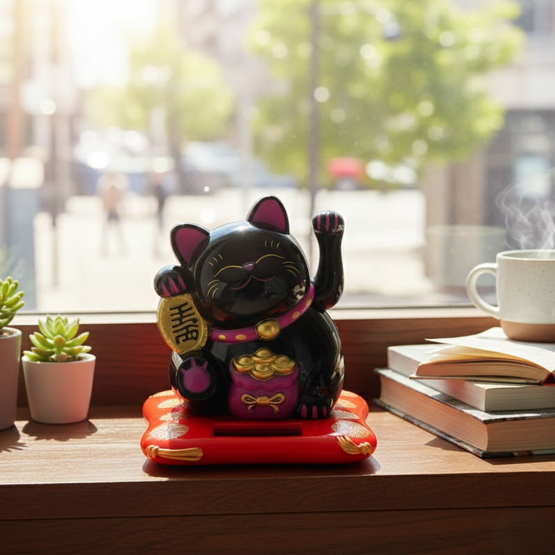 Solar Powered Waving Lucky Cat