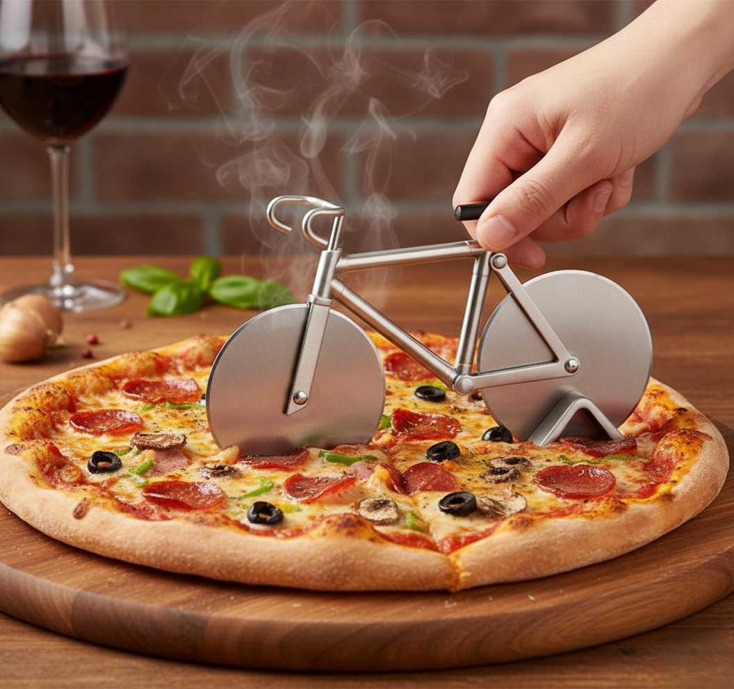 Stainless Steel Bicycle Shape Pizza Cutter