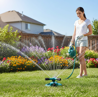 360Â° Rotating 3 Arm Lawn Sprinkler for Garden & Yard Irrigation