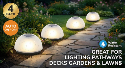 Dome Solar Garden Light Set (4 Pc) Wukusy