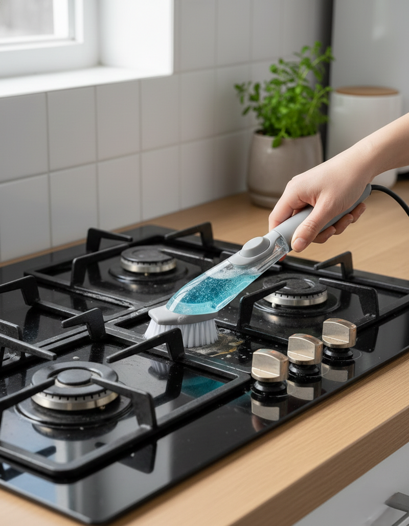 Automatic Liquid Soap Dispenser Dish Brush Wukusy