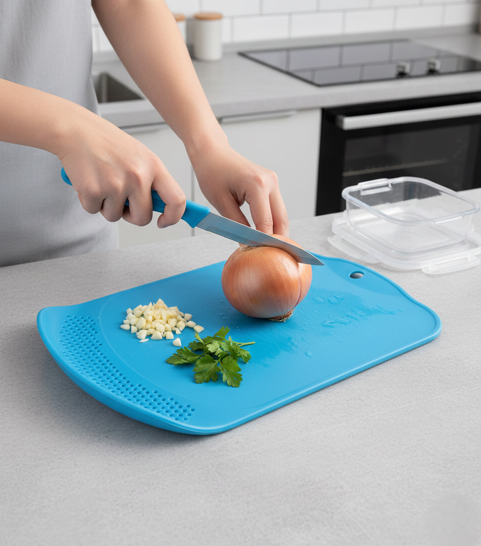 Chop & Drain Chopping Board with Knife Wukusy