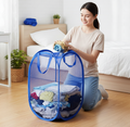 Foldable Collapsible Mesh Laundry Bag Pack Of 1 (Mix Color)