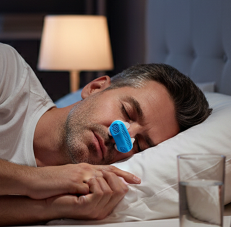 2-in-1 Anti-Snoring Nose Clip with Air Purifier for Better Sleep
