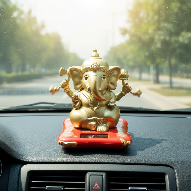 Decorative Solar Lord Ganesha Idol Wukusy