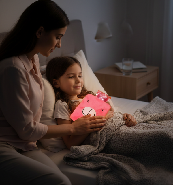 Small Pink Hot Water Bag with Soft Cover