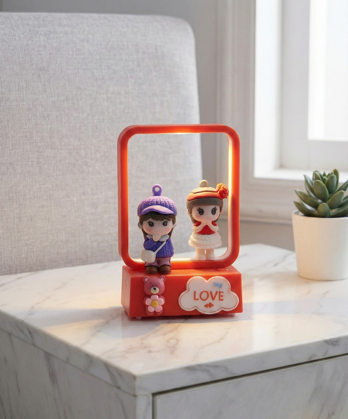 Decorative Love Couple LED Figurine Light Wukusy